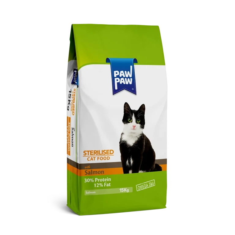 PawPaw Kısırlaştırılmış Yetişkin Kedi Maması Somonlu