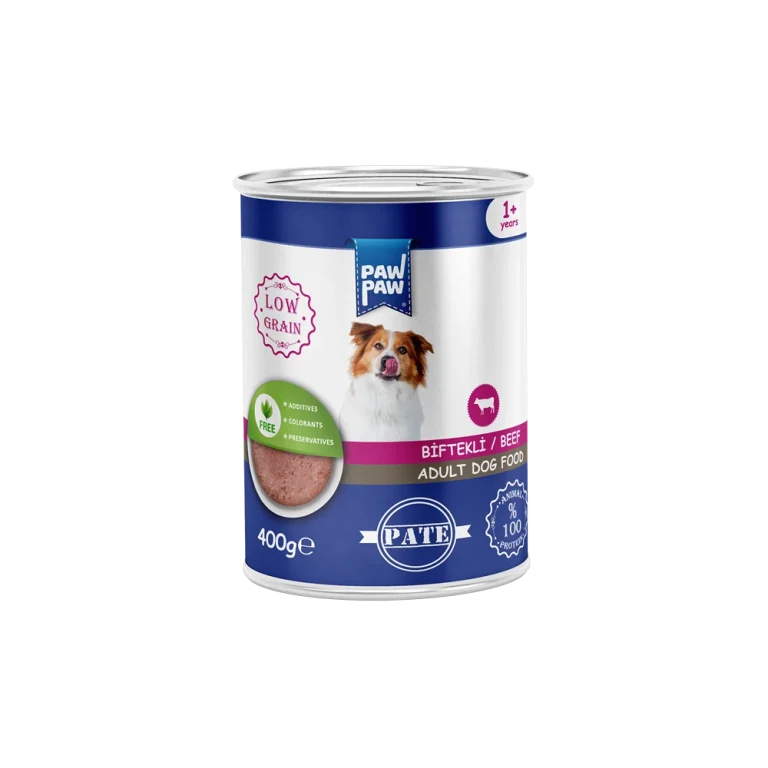 PawPaw Yetişkin Köpekler için Biftekli Pate Tam Yaş Mama
