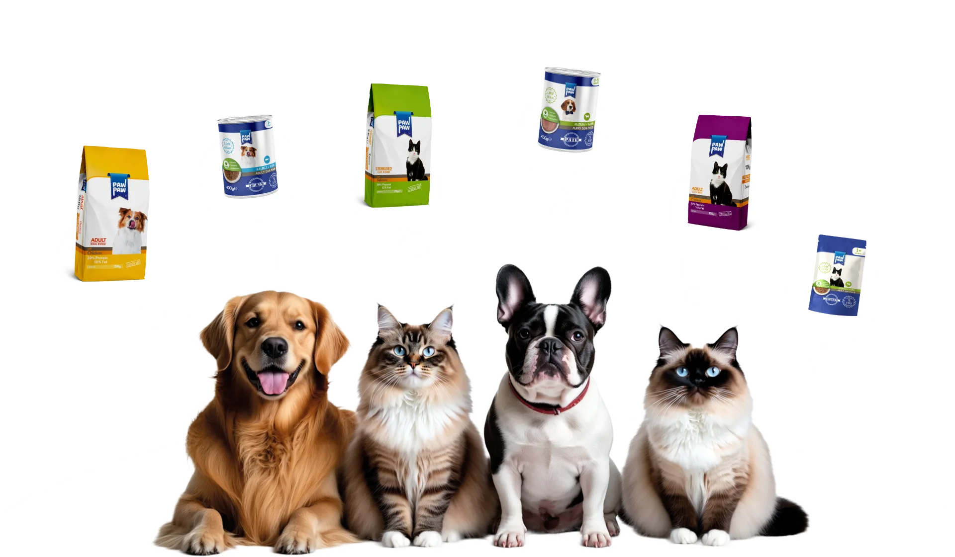 PawPaw kedi ve köpek mamaları ile mutlu dostlar