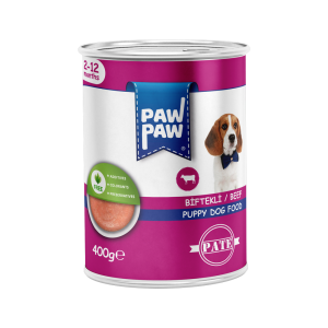 PawPaw Yavru Köpekler için Biftekli Pate Tam Yaş Mama