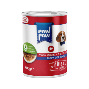 PawPaw Yavru Köpekler için Tavuk Ciğerli Fillet In Jelly Tam Yaş Mama