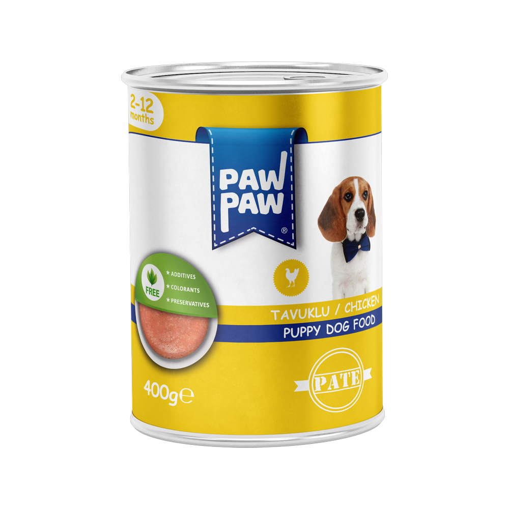 PawPaw Yavru Köpekler için Tavuklu Pate Tam Yaş Mama