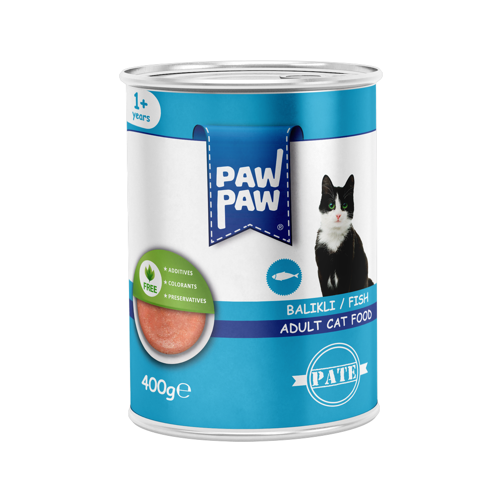 PawPaw Yetişkin Kediler için Balıklı Pate Tam Yaş Mama