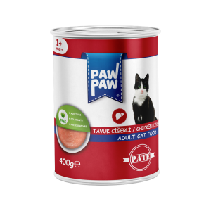 PawPaw Yetişkin Kediler için Tavuk Ciğerli Pate Tam Yaş Mama