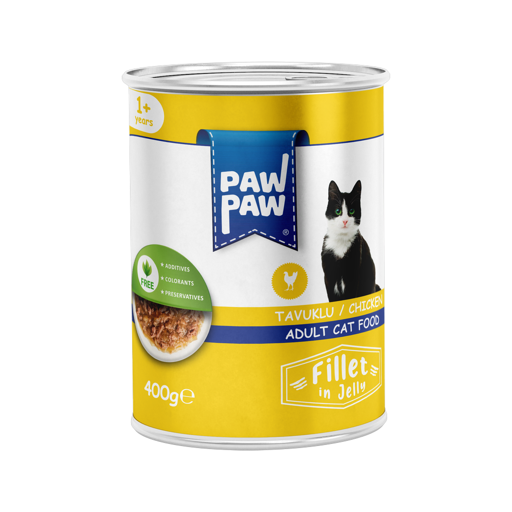 PawPaw Yetişkin Kediler için Tavuklu Fillet In Jelly Tam Yaş Mama