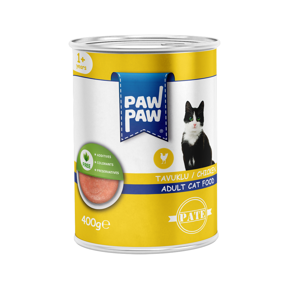 PawPaw Yetişkin Kediler için Tavuklu Pate Tam Yaş Mama