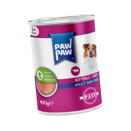 PawPaw Yetişkin Köpekler için Biftekli Pate Tam Yaş Mama